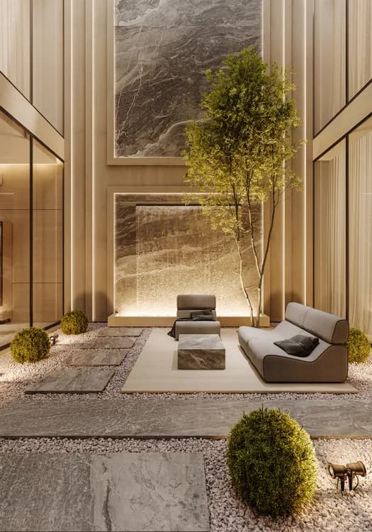 صورة رقم 17 من تصميم صالة «صالة مفتوحة مع حديقة» في العراق، بغداد – المهندس أحمد المبيض