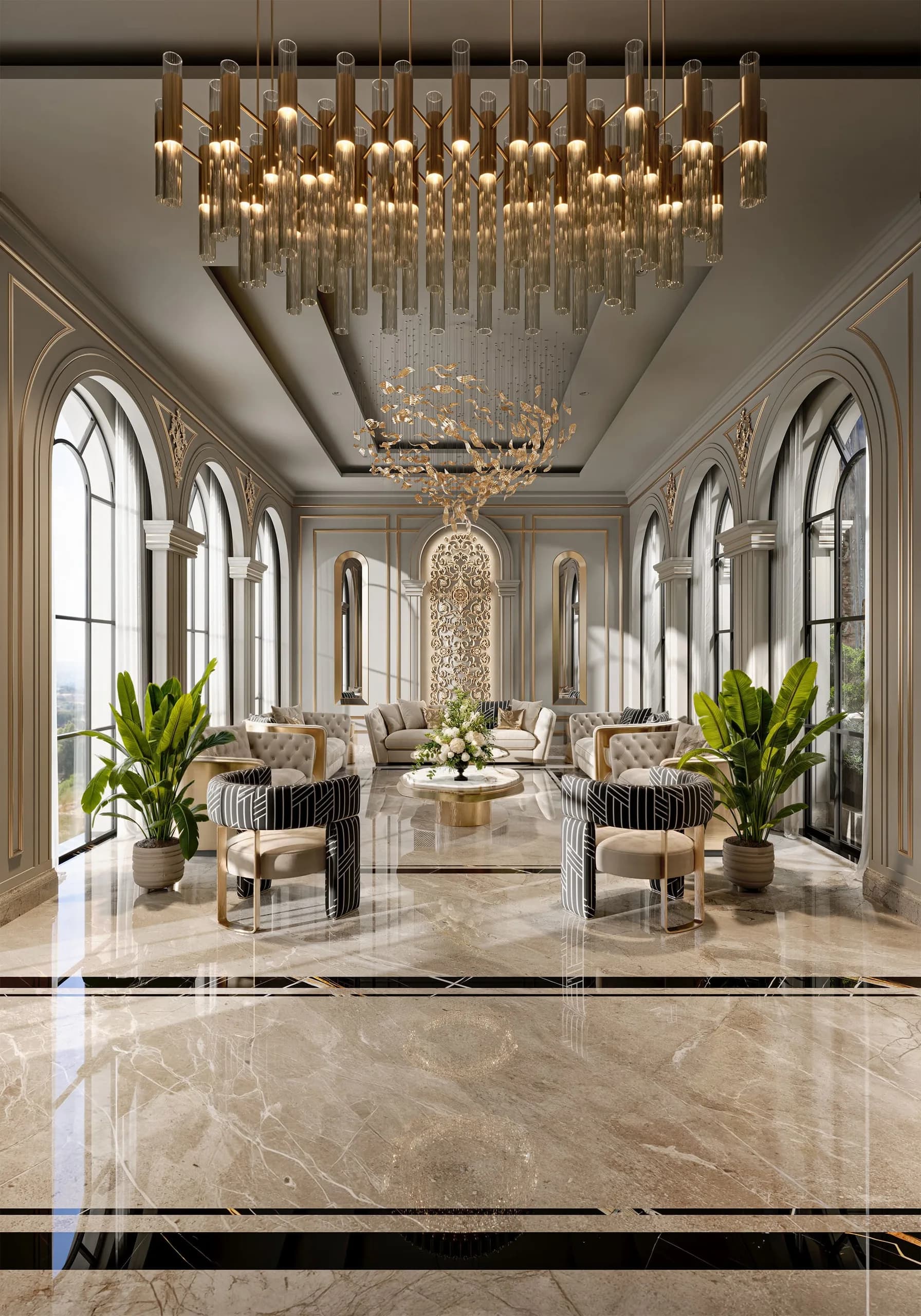 صورة رقم 2 من تصميم مجلس «مجلس مع استقبال» في الرياض السعودية – المهندس أحمد المبيض